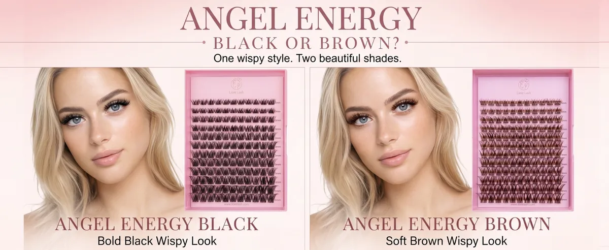 Ciglia a cluster Angel Energy in nero e marrone