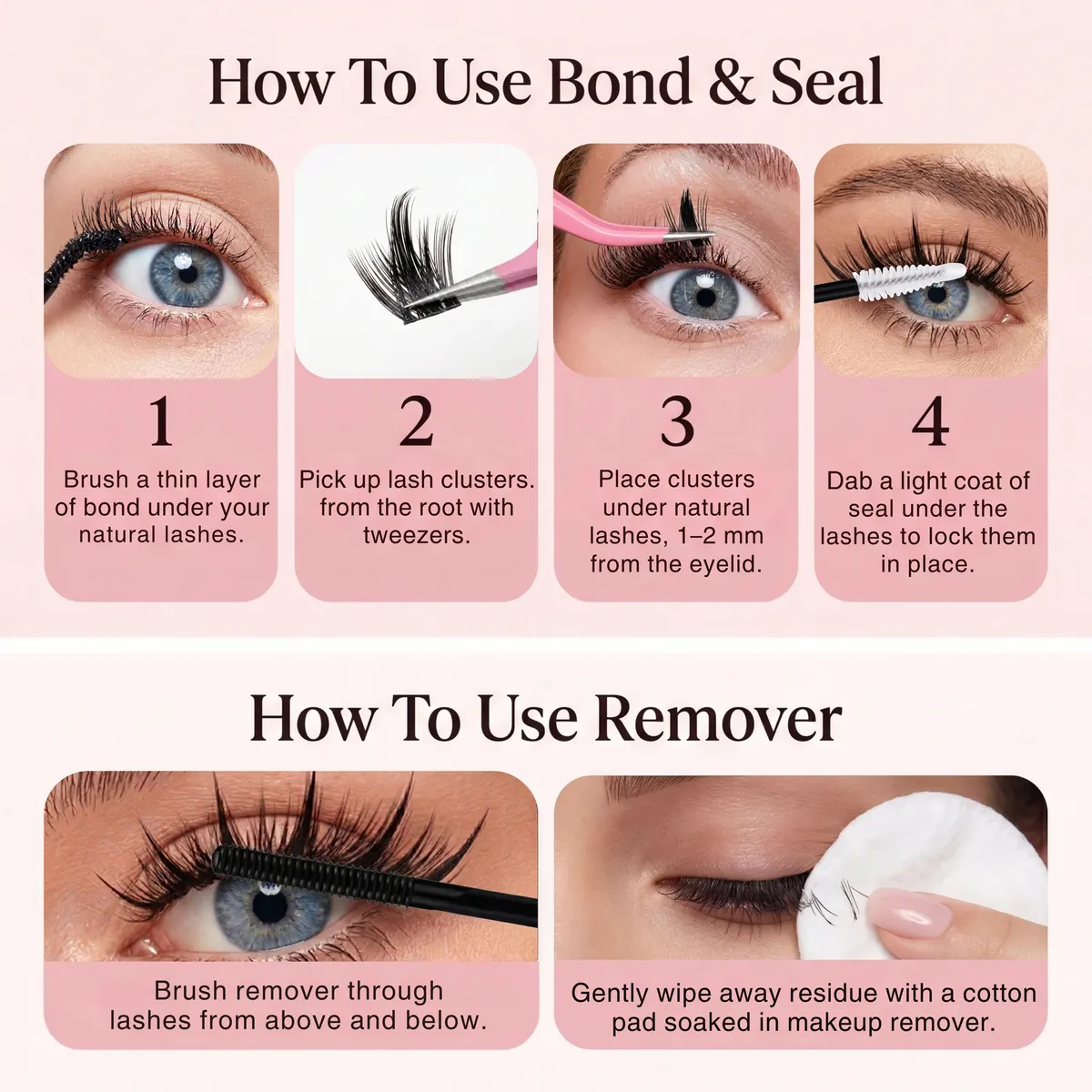 Come usare il Bond & Seal e il remover per le ciglia a cluster